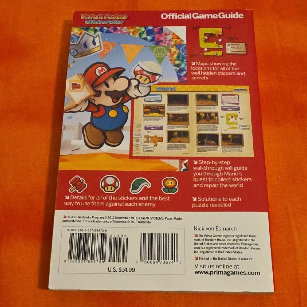 Paper Mario Sticker Star Official Game Guide Paperback Nintendo